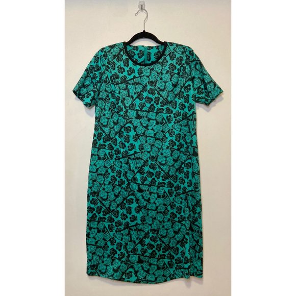 Vintage 2-piece Green & Floral Pencil Dress Suit - Picture 3 of 4